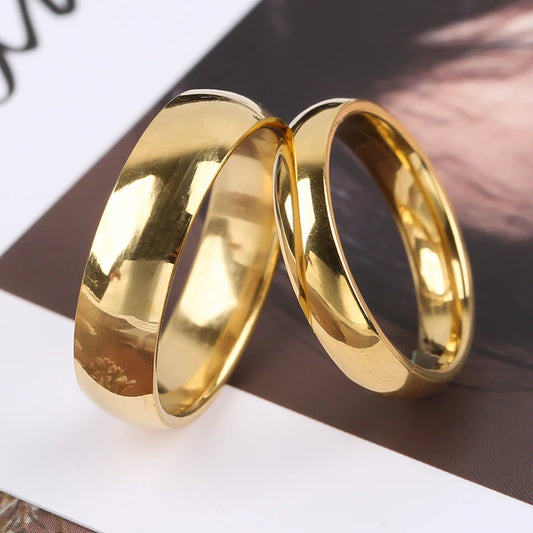 Stainless Steel Ring, Gold Color