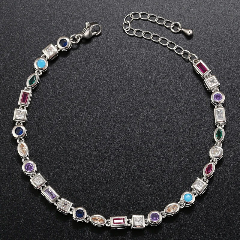 Candy bracelet for women, geometric shape, cubic zirconia